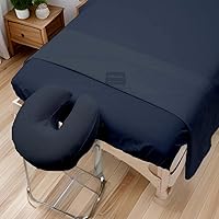 Cottingon 3 Piece Massage Table Sheet Set, Navy Blue — image 5