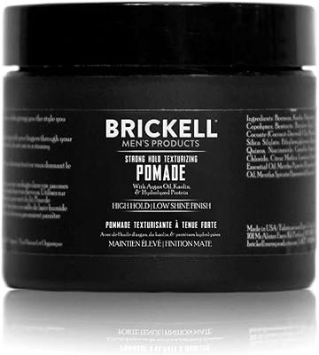 Brickell Men's Strong Hold Texturizing Pomade, 2oz