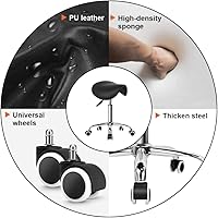 KKTONER Rolling Saddle Stool Black — image 5