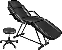 OmySalon Massage Salon Tattoo Chair with Hydraulic Stool, Black — image 1
