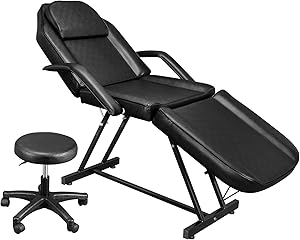 OmySalon Massage Salon Tattoo Chair with Hydraulic Stool, Black Review