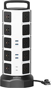 JACKYLED Power Strip Tower with 20 Outlets and 6 USB Ports Review