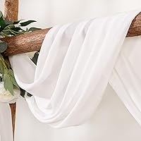 LINXTAR Ivory Wedding Arch Draping Fabric 2 Panels 30″ x 18FT — image 2