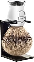 Parker 100% Silvertip Badger Shaving Brush – Chrome Handle & Stand — image 2