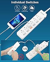 ROOTOMA 10FT Heavy Duty Extension Cord with Individual Switches — image 3