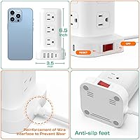 SMALLRT Tower Surge Protector Power Strip with 12 Outlets and USB-C — image 5