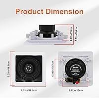 Herdio HCS-5022 5.25 Inch Bluetooth Ceiling Speakers with Wall Mount Amplifier Receiver System — image 6
