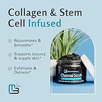 M3 Naturals Exfoliating Charcoal Scrub with Collagen & Stem Cells, 12oz — image 3
