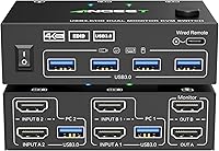 ANGEET HDMI KVM Switch 2 Monitors 2 Computers 4K@60Hz — image 1