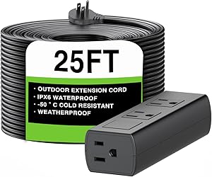 Zhenjiang 25FT Outdoor Extension Cord with Surge Protection Review