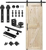 S&Z TOPHAND 30×80 in. Unfinished Barn Door with 5FT Sliding Hardware Kit — image 1