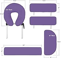 Saloniture Professional Portable Massage Table with Backrest - Lavender — image 5