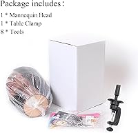 Armmu Mannequin Head with 100% Real Hair - 14″ Black Cosmetology Practice Doll Head — image 8