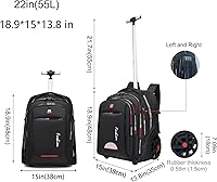 Meijieluo 22-inch Rolling Backpack with Wheels — image 2