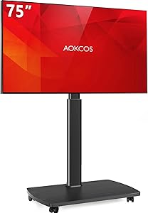 AOKCOS Rolling TV Stand for 43-75 Inch TVs Review