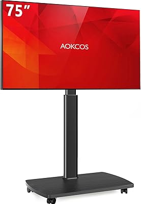 AOKCOS Rolling TV Stand for 43-75 Inch TVs
