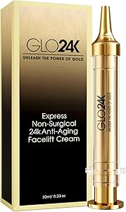 GLO24K Instant Facelift Cream with 24k Gold, Hyaluronic Acid, Peptides, and Vitamins A,C,E Review