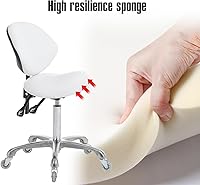 FRNIAMC Ergonomic Saddle Stool with Backrest (White) — image 6
