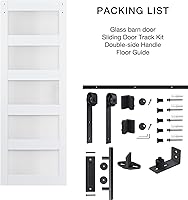 COSHOMER 30in x 84in 5-Panel Sliding Glass Barn Door — image 5