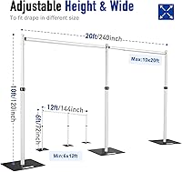 Hecis Heavy Duty Backdrop Stand 10x20Ft Double Crossbar Pipe and Drape Kit — image 2