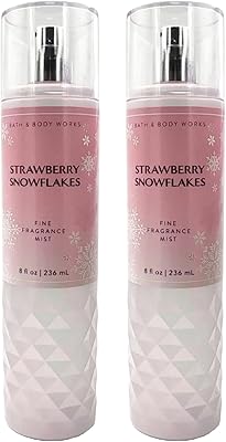 Bath & Body Works Strawberry Snowflakes Fine Fragrance Body Mist 8oz (Pack of 2)