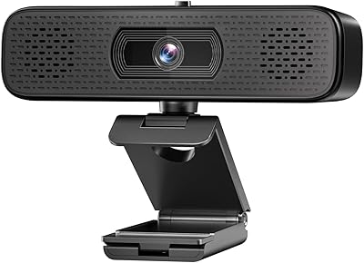 Pulais 2K HD Webcam with 2 Speakers & Built-in Microphone