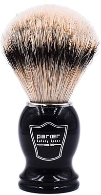 Parker Silvertip Badger Shaving Brush with Resin Handle
