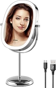 EAPUDUN 9″ Lighted Makeup Mirror with 7X Magnification Review
