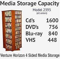 Venture Horizon Revolving Media Tower 1600 Grande-Walnut — image 2