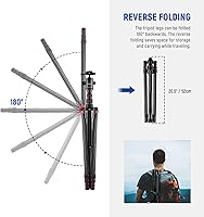 NEEWER Upgraded 80.7″ Carbon Fiber Camera Tripod Monopod N55CR — image 7