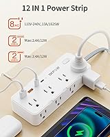 DEPOW Power Strip Surge Protector with 8 AC Outlets and 4 USB Ports — image 2