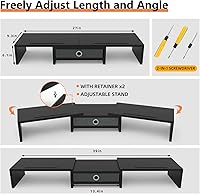 WESTREE Dual Monitor Stand Riser with Drawer — image 5
