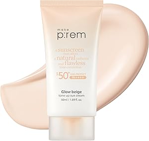 MAKE P:REM Glow Beige Tone Up Sunscreen SPF 50+ 1.69oz Review