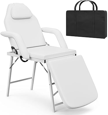 Paddie Portable Tattoo Chair with Storage Bag, White