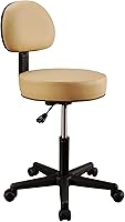 Master Massage Pneumatic Hydraulic Rolling Stool with Backrest, Black — image 3