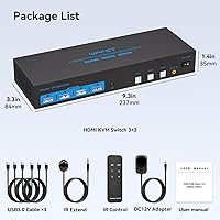 AILVLVNG HDMI KVM Switch 2 Monitors 3 Computers 4K@60Hz USB 3.0 — image 7