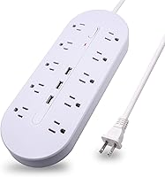 Richtmall 2 Prong Power Strip with USB Ports and Surge Protection — image 1