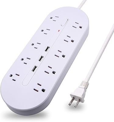 Richtmall 2 Prong Power Strip with USB Ports and Surge Protection