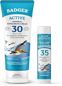 Badger Mineral Sunscreen Combo, SPF 30 Cream & SPF 35 Face Stick Review