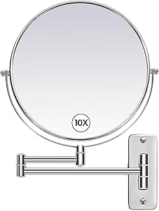 HOMEMIRO 9-Inch Wall Mounted Magnifying Makeup Mirror 1X/10X Magnification Review