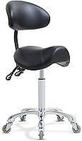 Antlu Saddle Stool Rolling Chair with Back Support — image 1