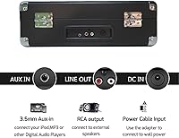 dl Portable Suitcase Record Player 3-Speed Bluetooth Turntable — image 6