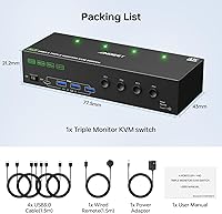 ANGEET KVM Switch 3 Monitors 4 Computers — image 9