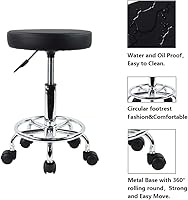 KKTONER PU Leather Round Rolling Stool with Foot Rest — image 7