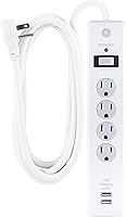 GE Surge Protector 4 Outlets 2 USB Ports 8ft Power Cord — image 1