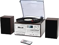 MUSITREND 10-in-1 Record Player with Bluetooth, CD, Cassette, AM/FM Radio — image 1