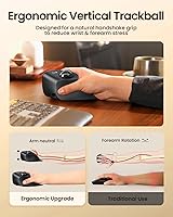 ProtoArc EM05 NL Vertical Wireless Trackball Mouse — image 2