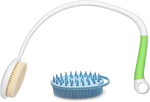 Fanwer 27.5″ Long Handle Back Bath Brush with Silicone Scrubber Review