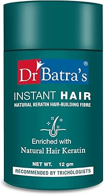 Dr. Batra's Instant Hair Natural Keratin Hair Building Fibre, Dark Brown, 12g