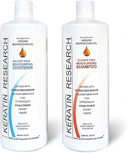 KERATIN RESEARCH Sulfate Free Shampoo & Conditioner 2x1000ml with Moroccan Argan Oil Review